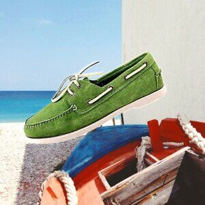 L.L. Bean RARE Casco Bay Green Boat Shoes